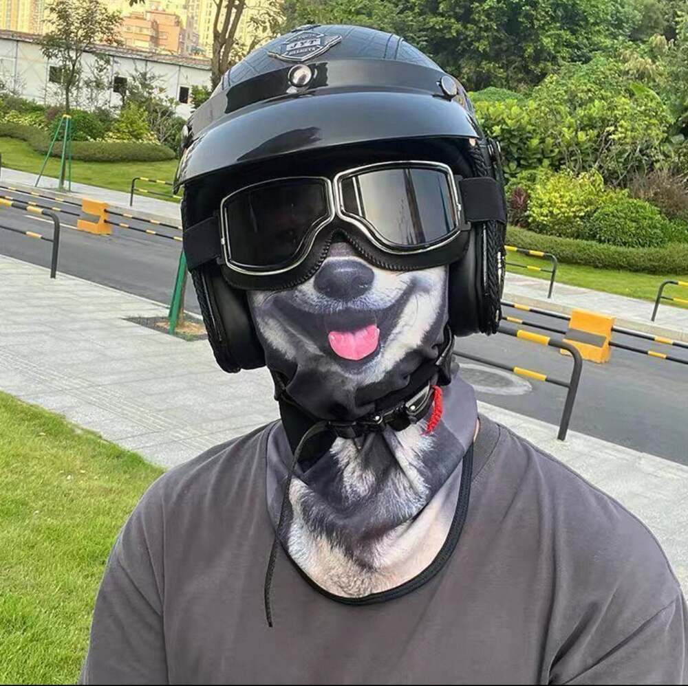 3D Husky Animal Print Motorcycle Balaclava Face Mask